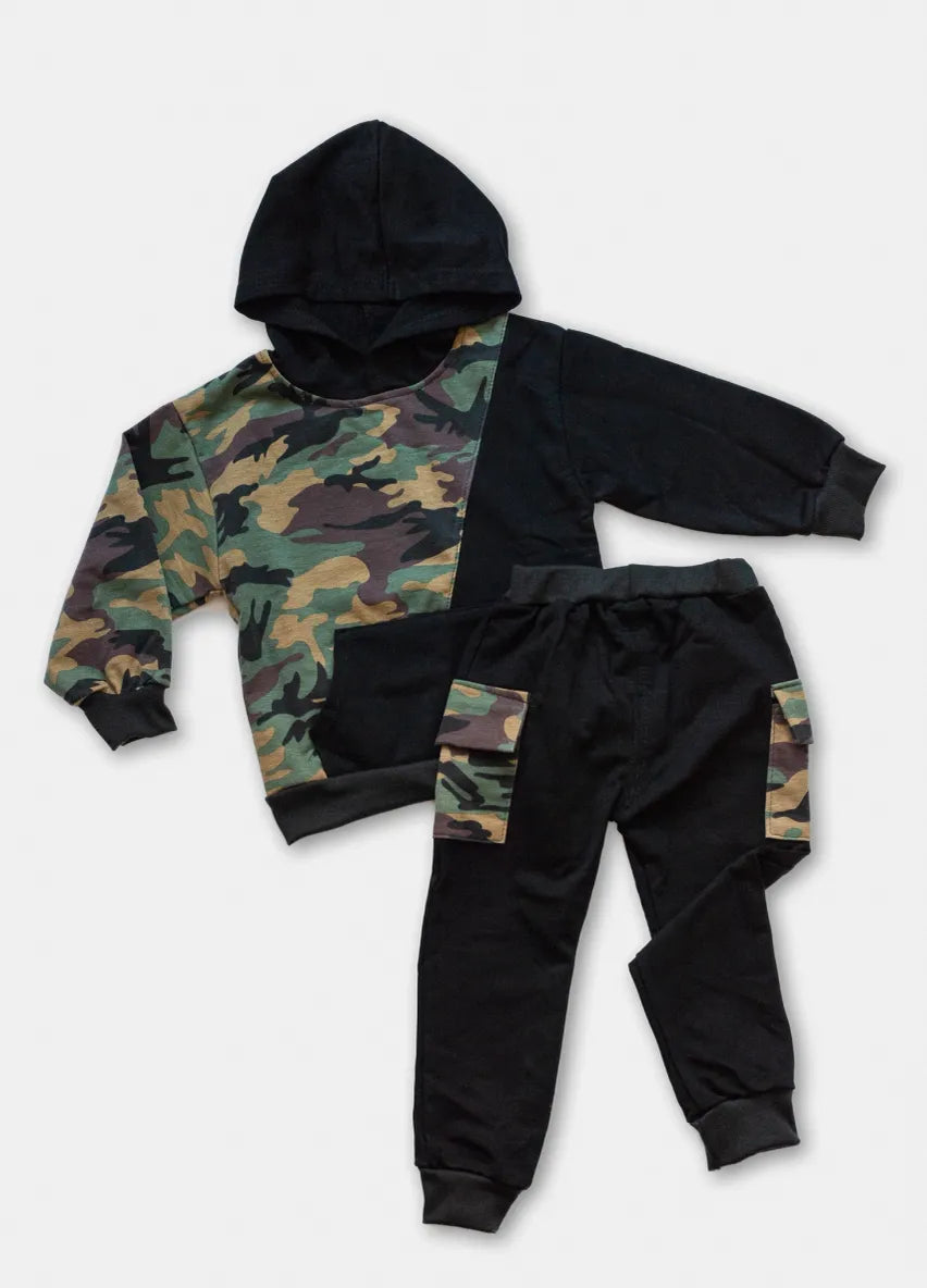 Black/Camo Hoodie Jogger