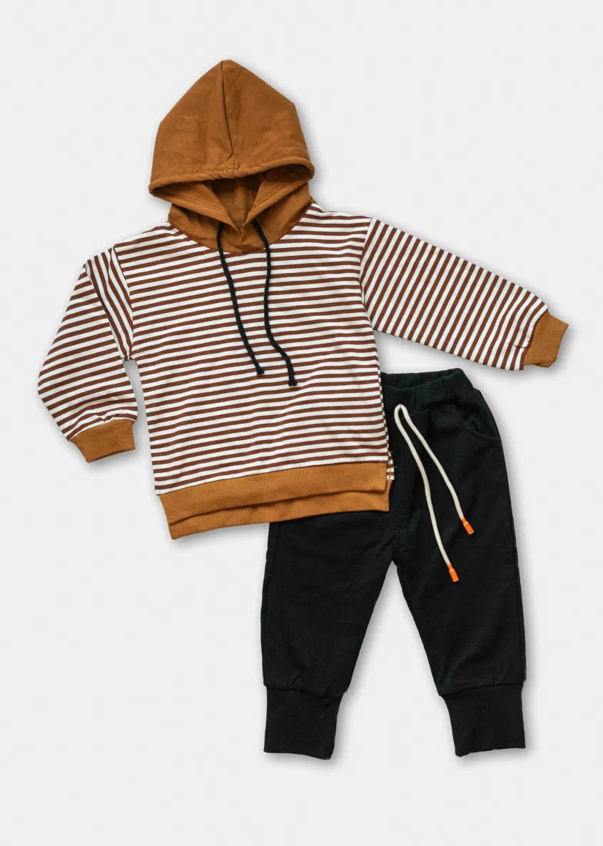 Striped Hoodie & Black Pants