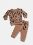 Brown & Black Leopard Jogger Set
