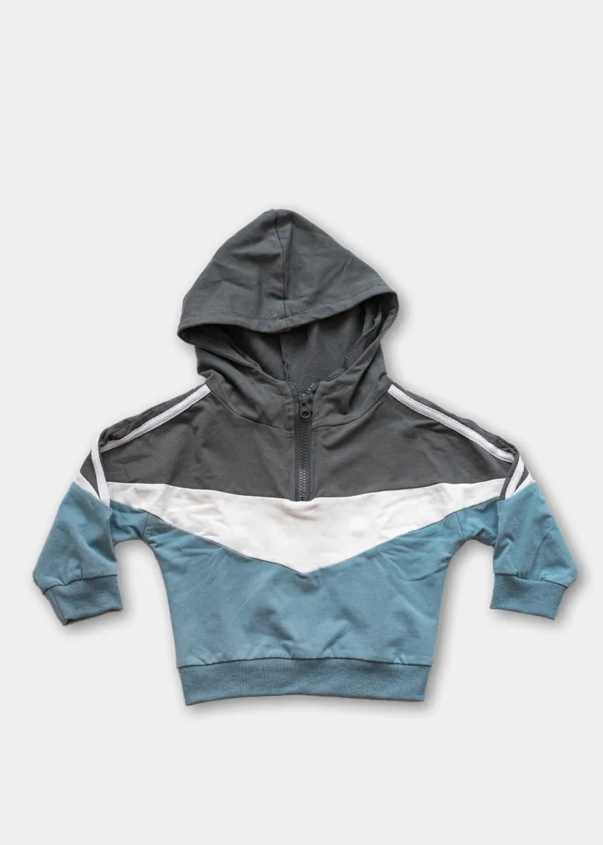 Survêtement décontracté bleu, gris et blanc